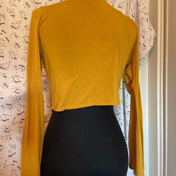 Yellow Bell Sleeve Self Tie Top - Picture 3 of 9